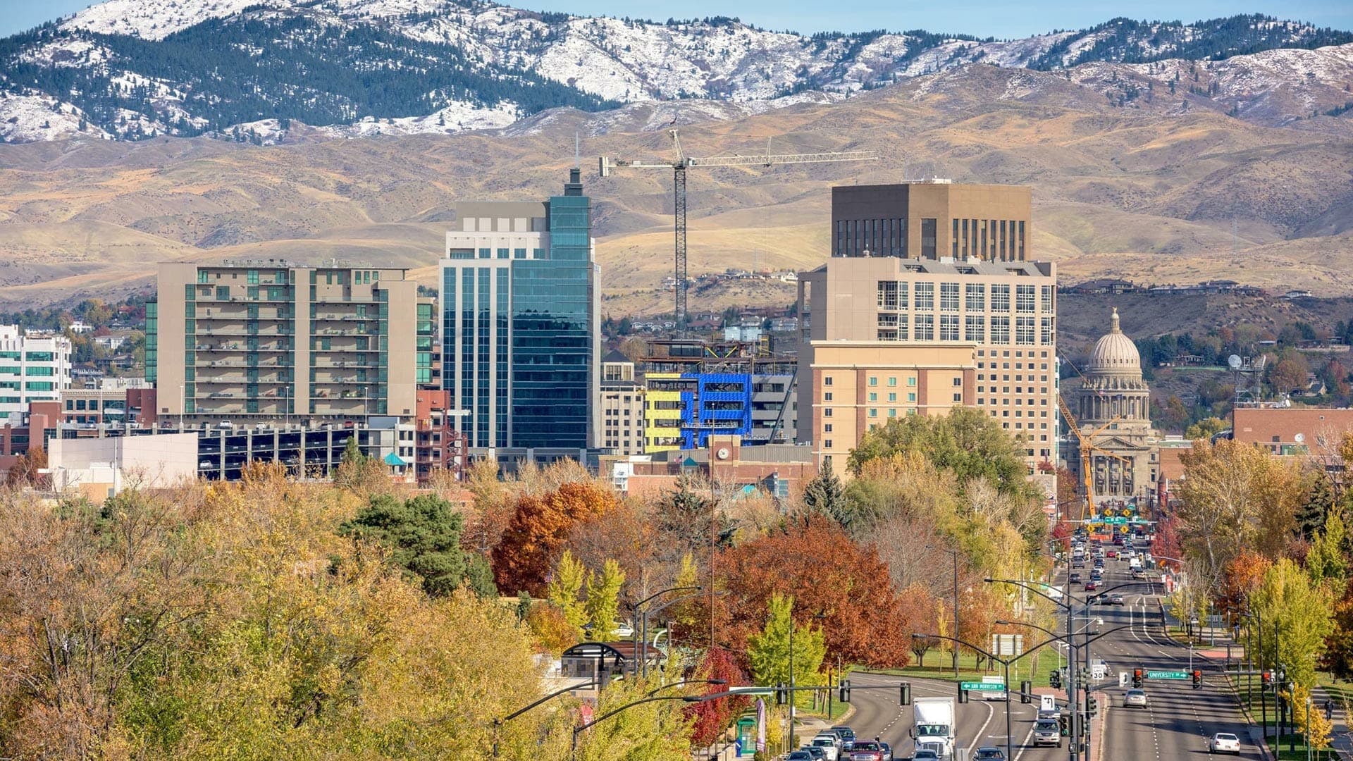 Boise skyline at dusk